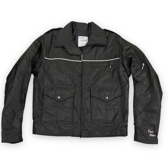 Tour Rider Other - VTG Tour Rider Motorcycle Jacket Mens XL Black reflective piping gorpcore USA
